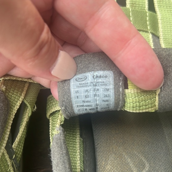Chaco Weave light green & gray sandals Size 8 - Picture 6 of 11